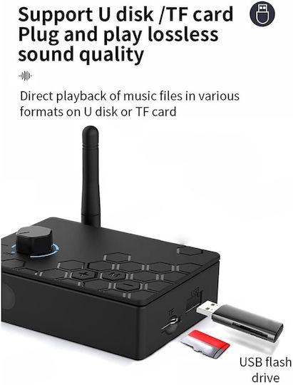 Techstar Convertor Audio Digital La Analogic Dac 192khz Bluetooth 5.4 Telecomandă Intrări Optice Ieșiri Rca Jack 3.5mm