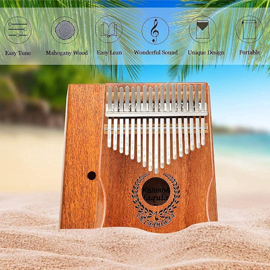Kalimba Electrică 17 Note Instrument Muzical Husă de Depozitare Cablu Jack 6mm Adaptor Ciocănel de Acordaj Fabricat din Lemn
