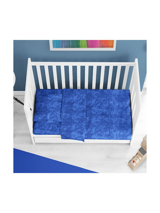 Dimcol Bebe Baby Sheet Crib Cotton Fitted Electric Blue Blue 70x140cm