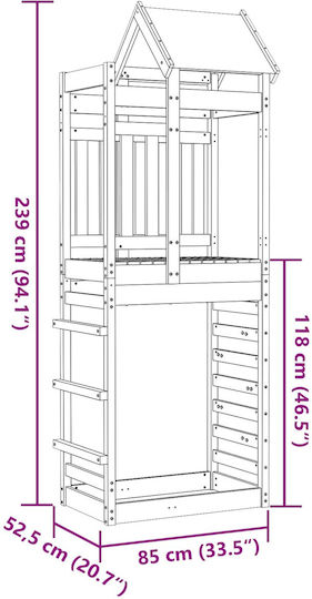 vidaXL Дървена Кула 85x52.5x239см. Кафяв