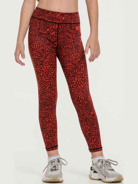 Kids Legging Sports Long Vermillion