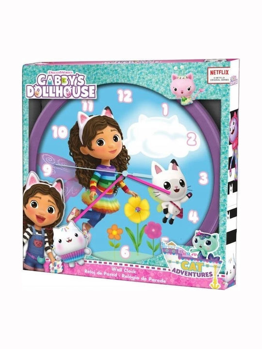 Kids Euroswan Kids Wooden Wall Clock Gabi Cat's House 24.5x24.5cm