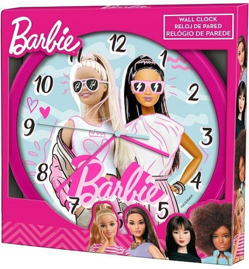 Kids Euroswan Детски стенен часовник Barbie Fashion Дърво 24.5x24.5см