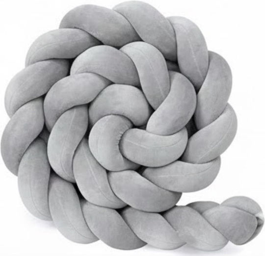 Crib Bumpers Braided Inside Light Grey 15x200cm