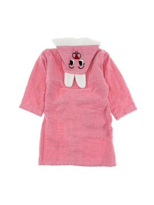 Minilori Baby Kids Hooded Bathrobe Bunny Pink