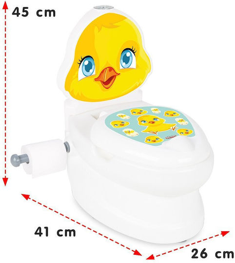 Pilsan Potty Bowl Chick with Music, Sounds & Lid White up to 25kg