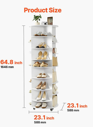 Plastik Schuhschrank 23.1x23.1x64.8cm
