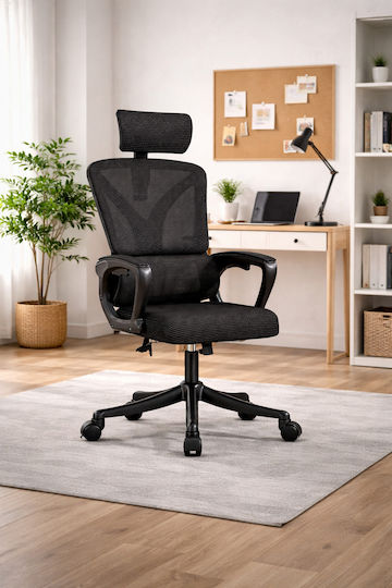 Scaun De Birou Ergonomic Negru Închis