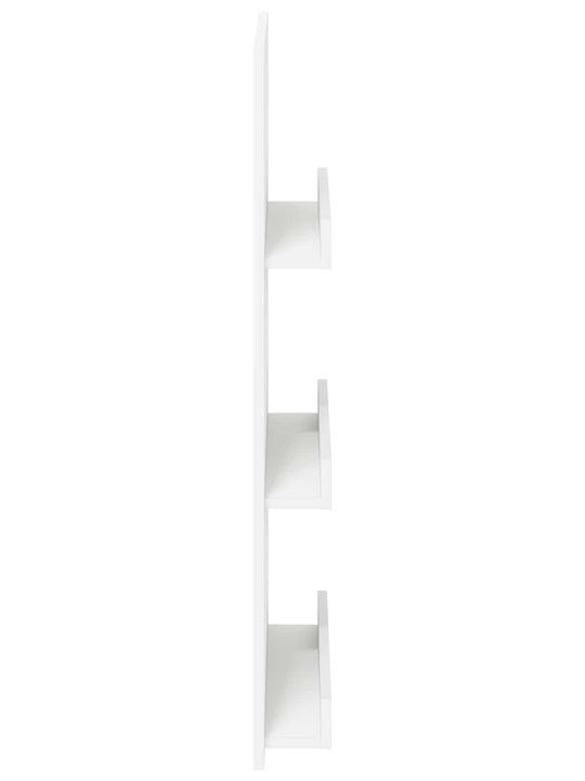 vidaXL PU Magazine Rack White 51x11x102cm