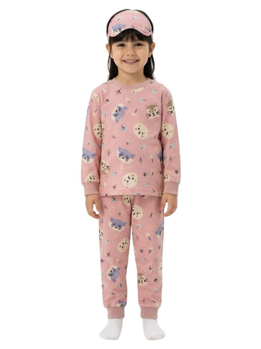Evita Kids' Pajamas Winter Cotton Pink