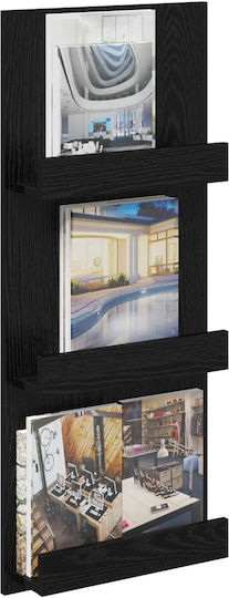 vidaXL Θήκη Περιοδικών Μαύρη 43x11x102εκ.