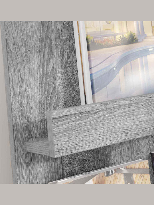 vidaXL PU Magazine Rack Gray 51x11x102cm
