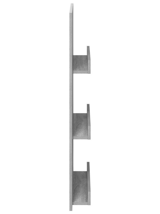 vidaXL PU Magazine Rack Gray 51x11x102cm