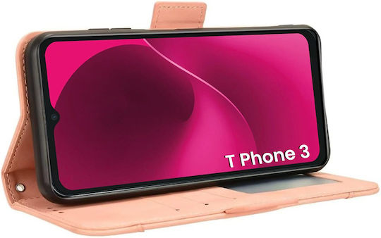 Husă Cu Capac Pliabil T Phone 3 5g Cu Slot Pentru Card Roz