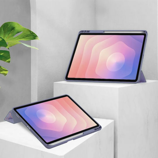 Калъф Samsung Galaxy Tab S11 Ultra Smartcase Hybrid Поставка За Стилус Marble Лилав