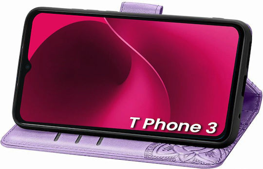 Θήκη Πτυσσόμενο Καπάκι T Phone 3 5g Butterfly Μοβ