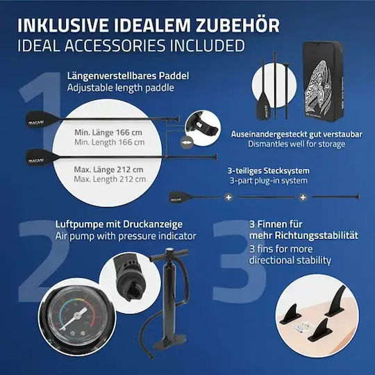 ECD Germany Makani Gonflabilă Placă SUP cu Lungime 3.2m Portocaliu