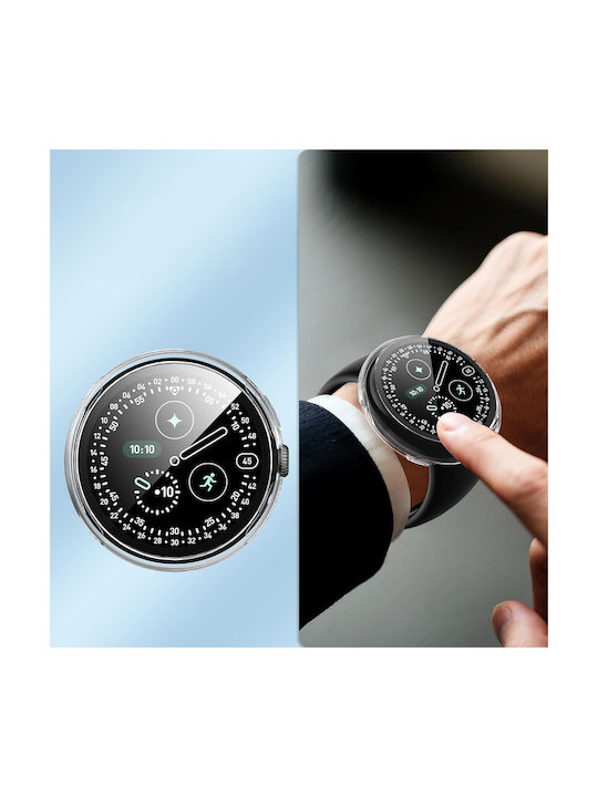 2 1 Tragbare Hülle + Glas für Google Pixel Watch 4 41mm Transparent