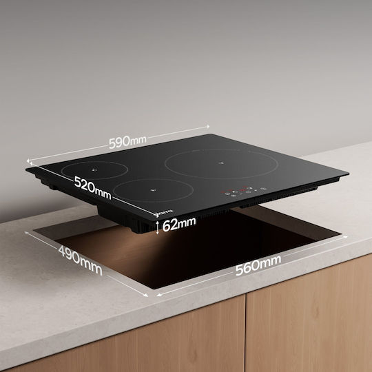 Ciarra Smart Επαγωγική Εστία Αυτόνομη με Λειτουργία Κλειδώματος 59x52εκ.