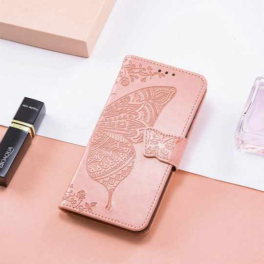 Husă Cu Capac Pliabil T Phone 3 5g Butterfly Roz Roz Auriu