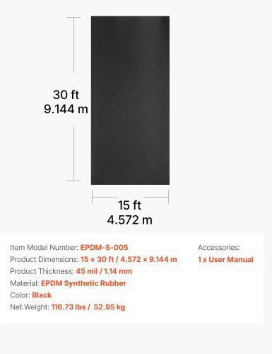 Vevor Netz / Schattiergewebe Schwarz auf Rolle 4.572x9.144m