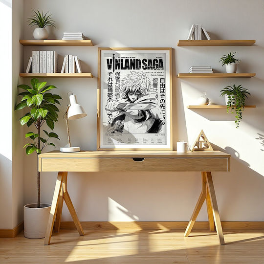 Poster Vinland Saga Thorfinn An154 21cm X 30cm White Wooden Frame
