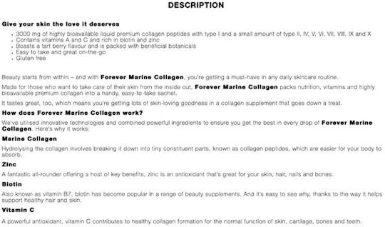 Forever Living Forever Marine Collagen Besonders Nahrungsergänzungsmittel 30 x 15 Umschläge