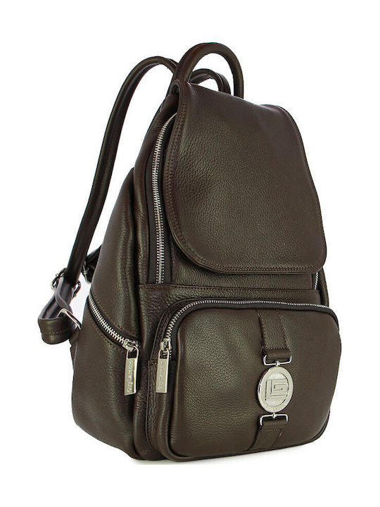 Leder Damentasche Rucksack Braun