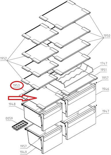 Glass Shelf Gorenje Refrigerator 889059