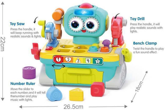 Hola Toys Hammer Toy Workbench with Music, Light, and Sounds