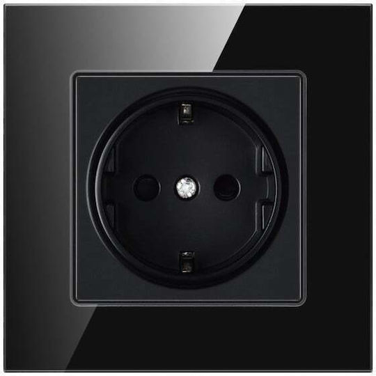 Kristall Steckdose Ts1 Gehärtetes Glas Einfache Schwarze Onyx Farbe 16a