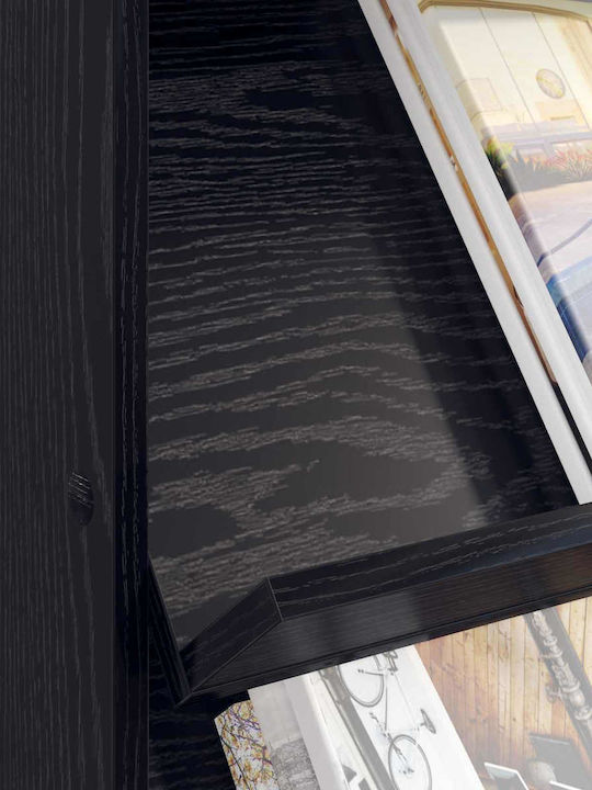 vidaXL PU Magazine Rack Black 70x41x96cm
