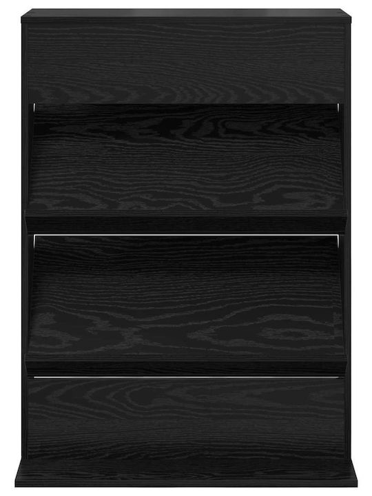 vidaXL PU Magazine Rack Black 70x41x96cm