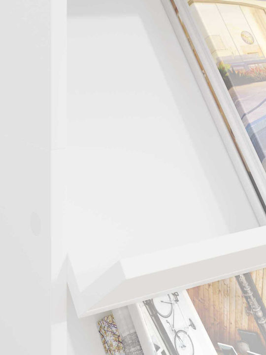 vidaXL PU Magazine Rack White 70x41x126cm