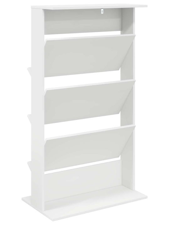 vidaXL PU Magazine Rack White 70x41x126cm
