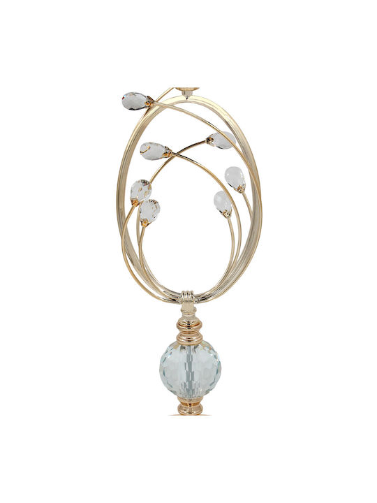 Round Side Table Glass Gold W35xL35xH58cm