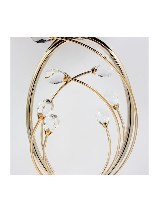 Round Side Table Glass Gold W35xL35xH58cm