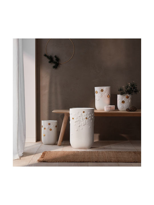 Raeder Decorative Vase Golden White 19x12x21.5cm
