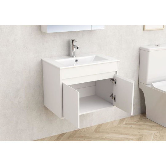 Inter Ceramic Bari Πάγκος με Νιπτήρα Μ60xΒ45xΥ60cm Λευκός