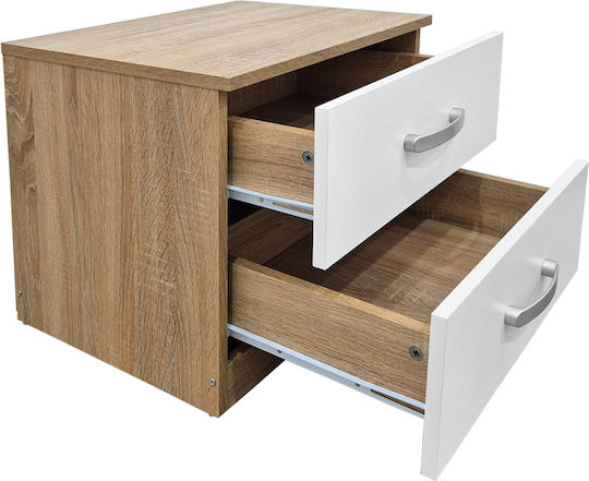 Nachttisch Athos Metall Beige 48x40x41.5cm