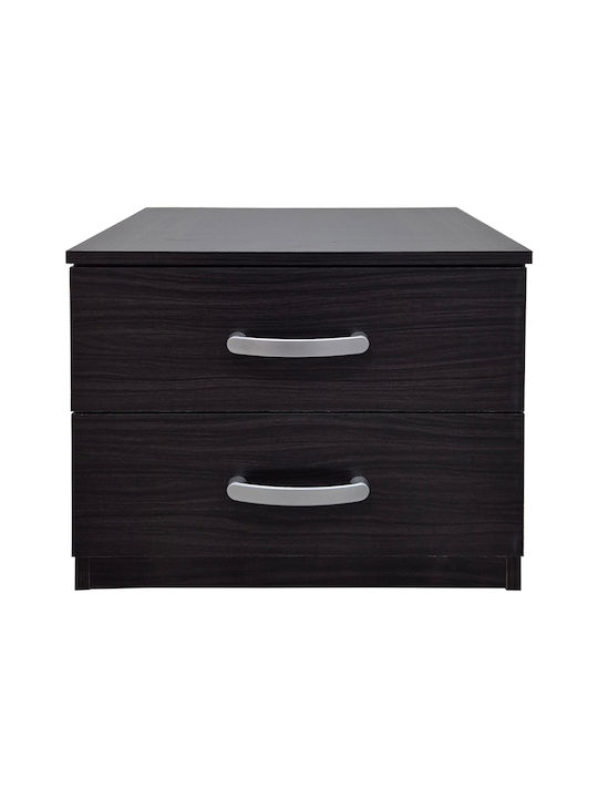Bedside Table Athos Wooden With Metal Legs Brown 48x40x41.5cm
