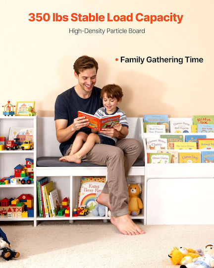 Vevor Toy Storage System made of Wood White 40x40x80cm 1pcs