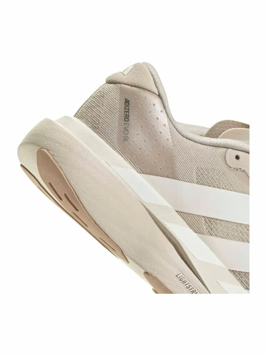 Adizero Kids Sports Shoes Running with Laces Beige
