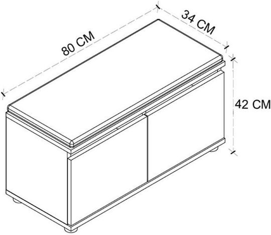 Дървен Обувна рафт Twain 80x35x42см