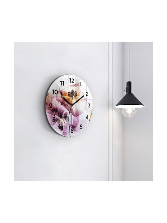 Tulup Silent Ceas de Perete Sticlă Multicolor Ø30cm