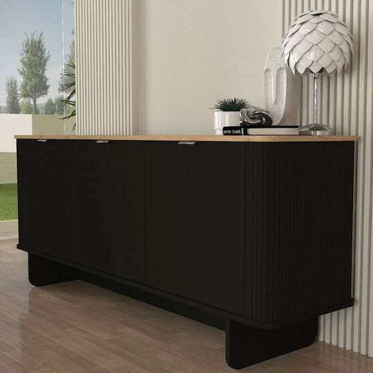 Μπουφές Bohema Ξύλινος Μαύρο - Sepet Oak 180x47x76.6cm