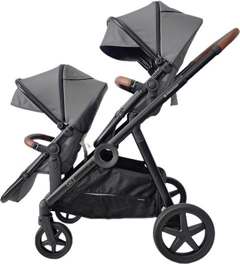 Kikka Boo GO2 Adjustable Double Stroller Suitable for Newborn Black (+i trail)