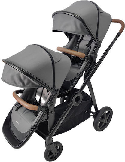 Kikka Boo GO2 Adjustable Double Stroller Suitable for Newborn Black (+i trail)
