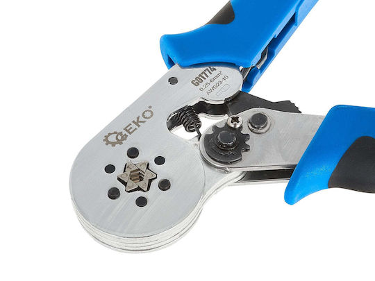 Geko Crimping Pliers for Brass Terminals Cross-Section Range 0.25 - 6mm² with Ratchet Mechanism Length 175mm
