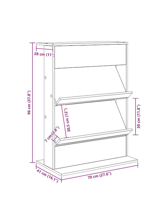 Entry Furniture Sonoma Oak 70x41x96cm